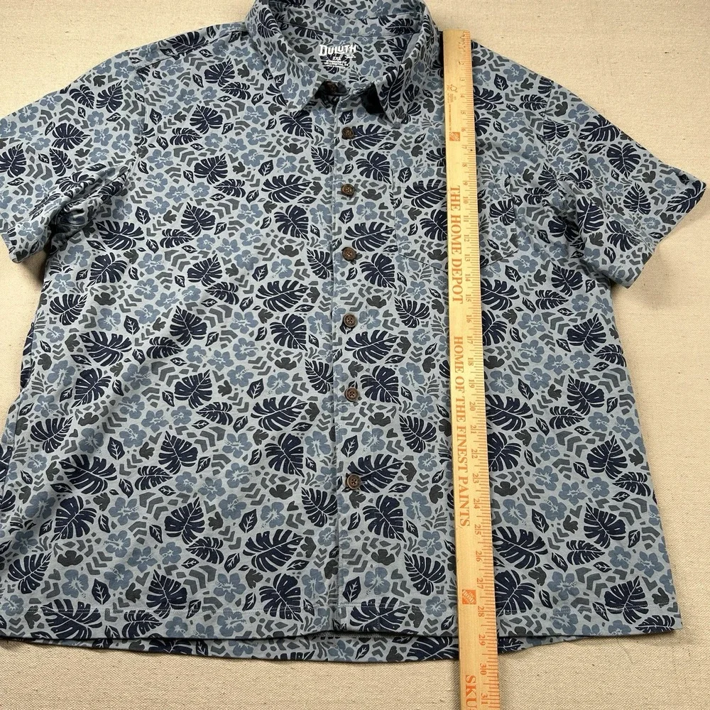 Duluth Trading Shirt Mens 2xl Floral Camp Un-Longtail Standard Fit Hawaiian